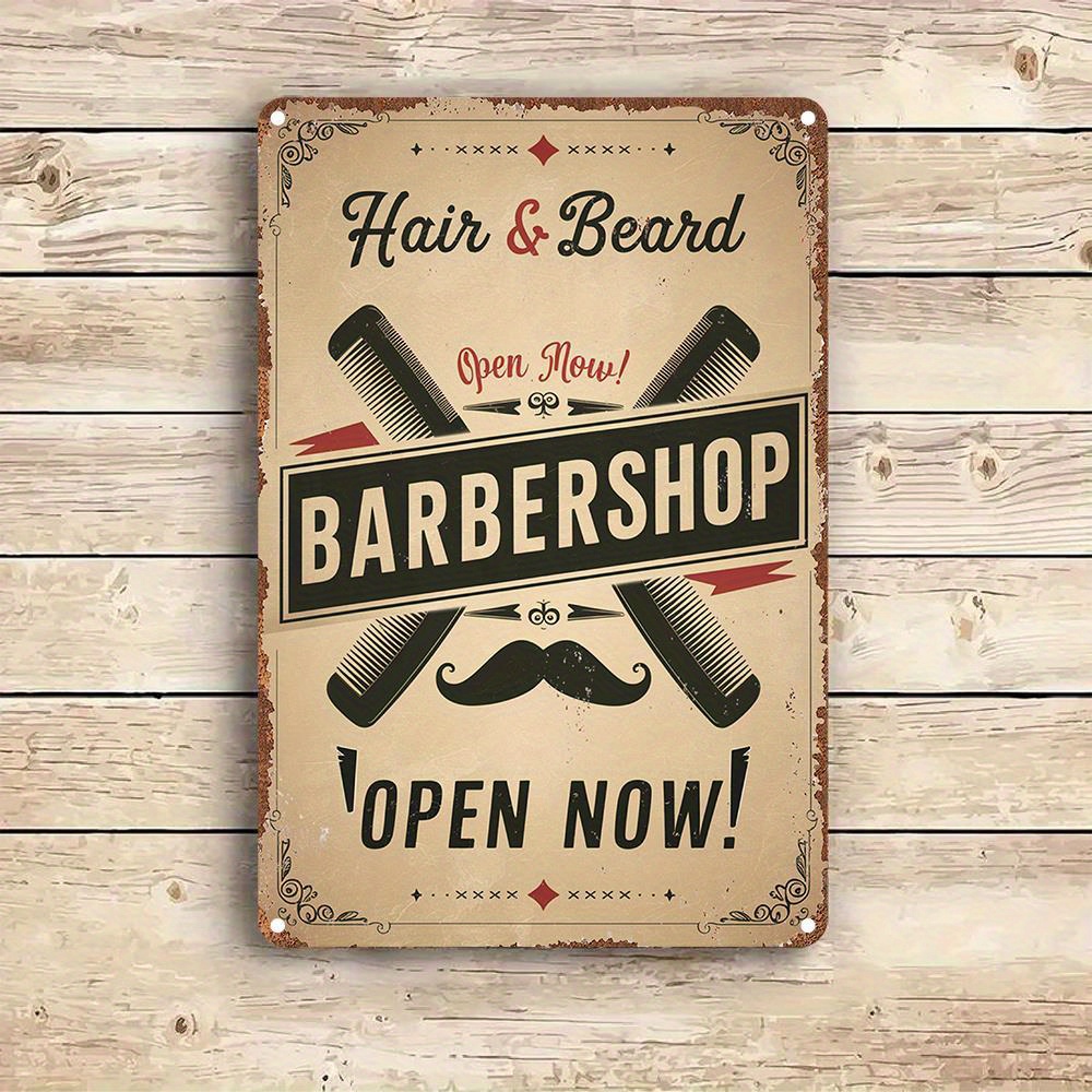 Home Barber - Vintage Barbershop Sign - Retro Metal
