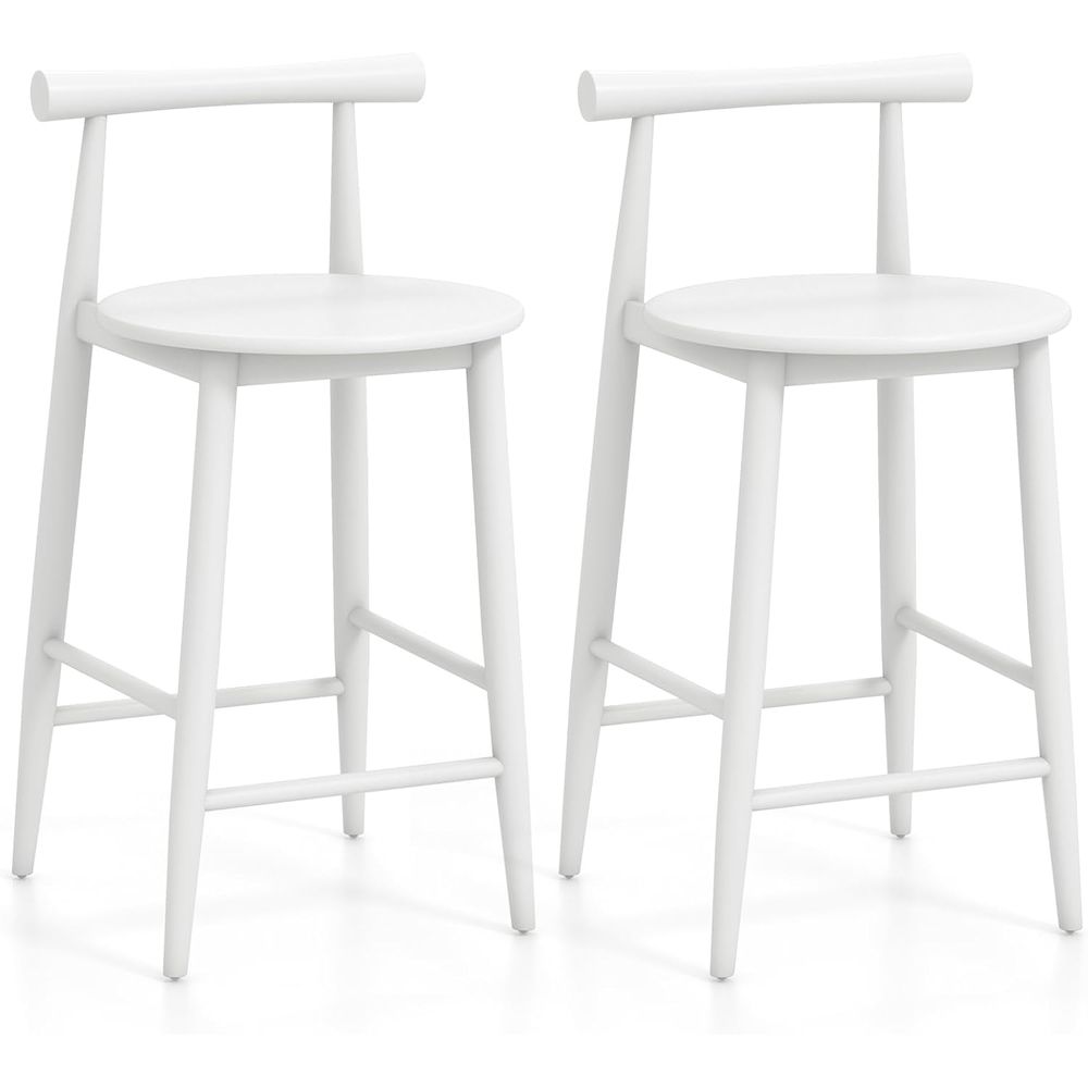 Home Bar And Counter - Set of 2 White Wooden Bar