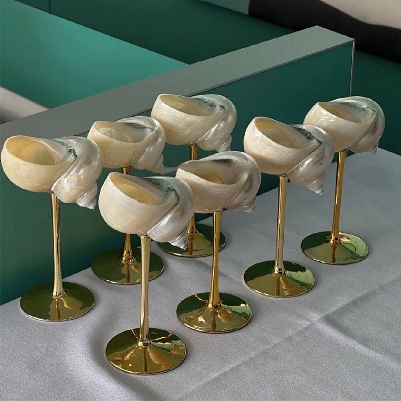 Home Bar Shelf - Natural Conch Wine Glass Bar and