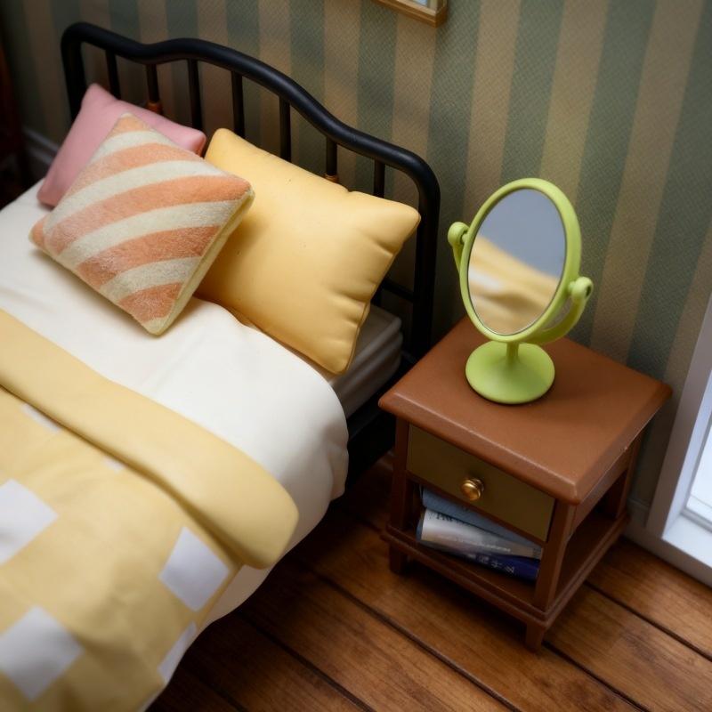 Home Bargains - 1Pcs Miniature Retro Mirror Dressing Table