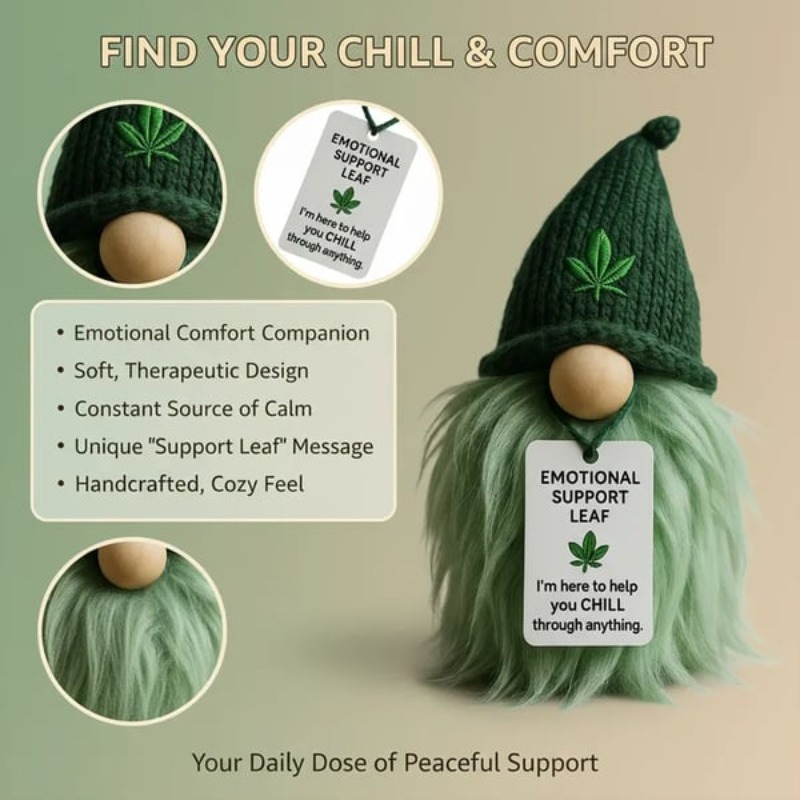 Home Bargains - Funny Mini Weed Gnome, Handmade Desktop