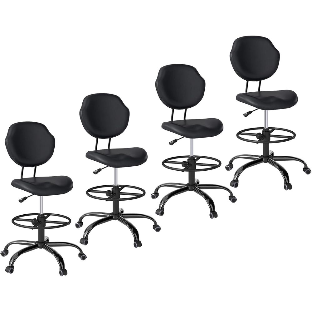 Home Bar Stools - Ergonomic Swivel Chair with Lumbar Support,