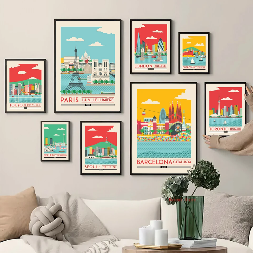 Home Barcelona - World Travel Poster Berlin Tokyo London
