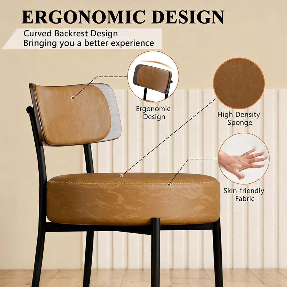 Brown Bar Stools Set o 3, Leat - Home Bar And Counter incelemesi ve fiyatı