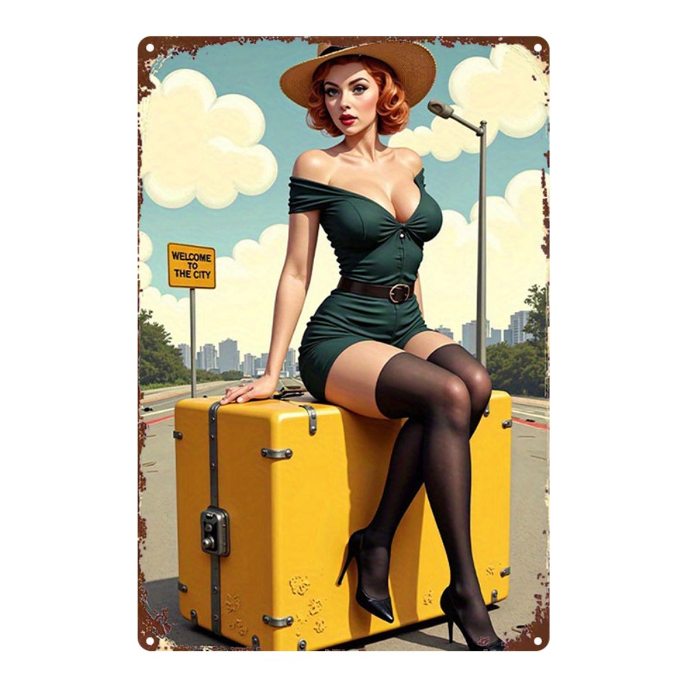 Vintage Beauty with Suitcase M - Home Bar Cafe incelemesi ve fiyatı