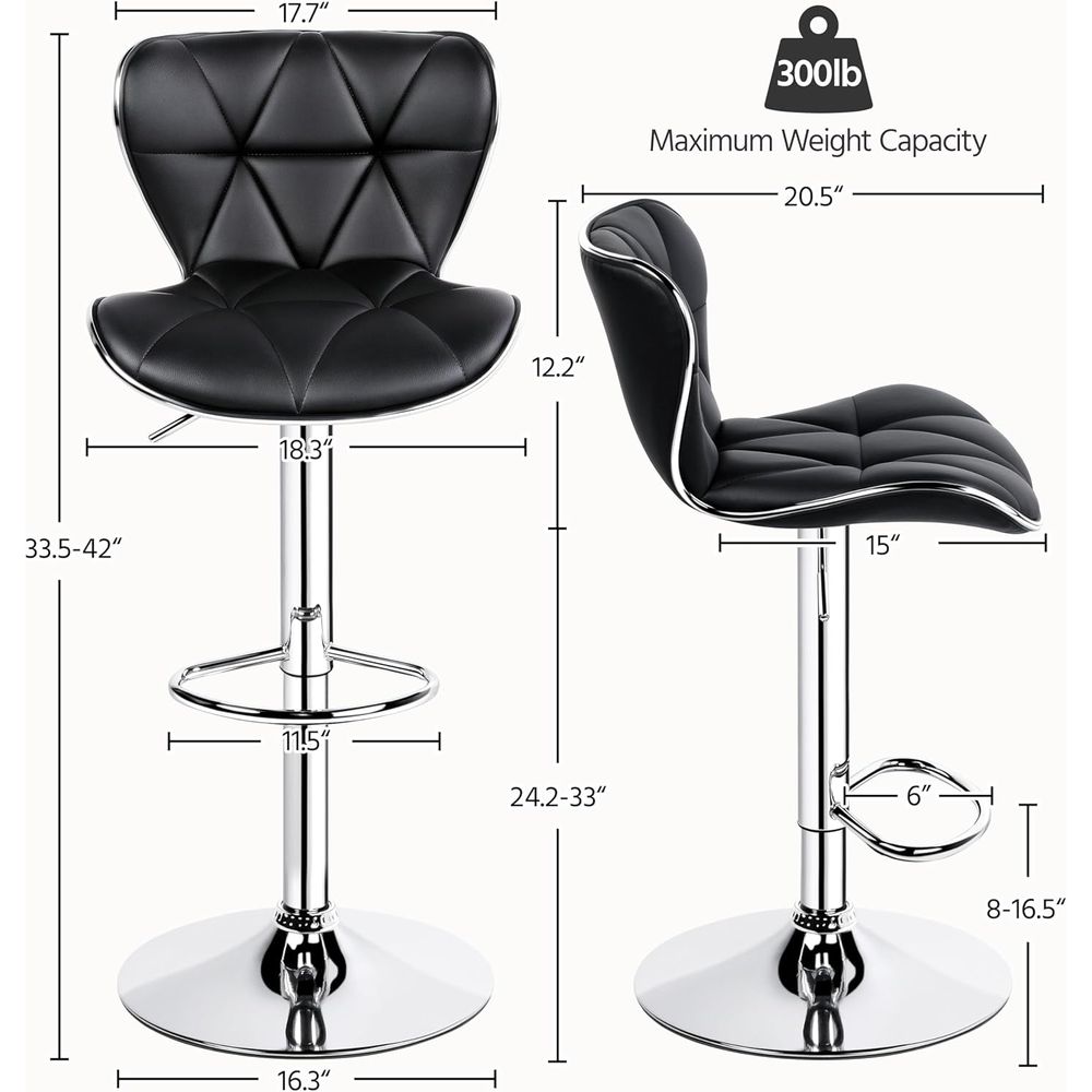 Set of 4 Adjustable Swivel Bar - Home Bar Stools incelemesi ve fiyatı