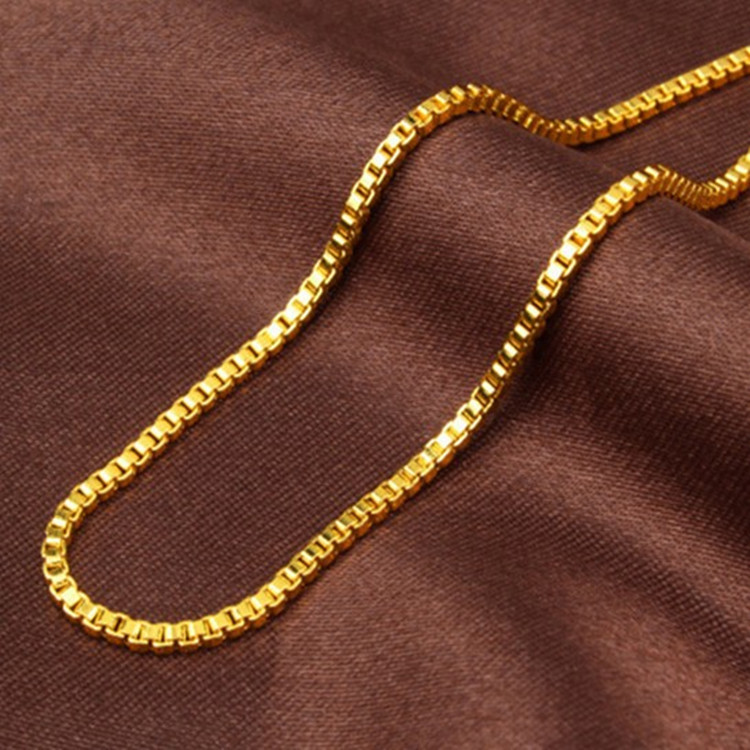 AU999 Box Chain Necklace Women - Bar Cart Gold incelemesi ve fiyatı