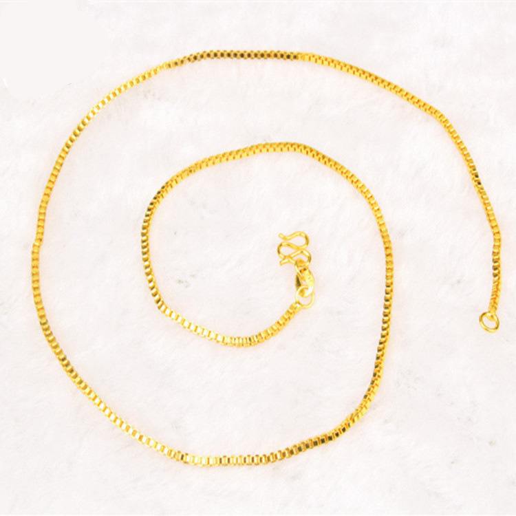 AU999 Box Chain Necklace Women - Bar Cart Gold incelemesi ve fiyatı