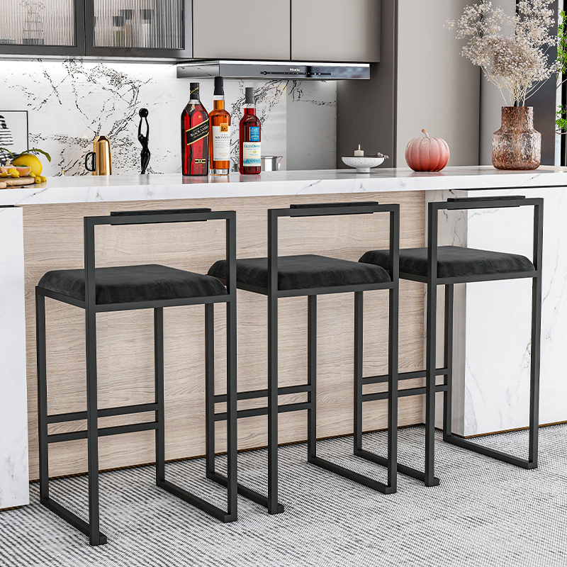 Nordic Velvet Black Bar Chairs - Home Bar Lounge incelemesi ve fiyatı