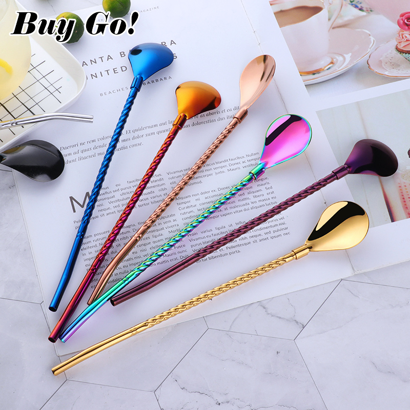 1PC Long Big Twisted Straw Spo - Bar Spoon Twisted incelemesi ve fiyatı