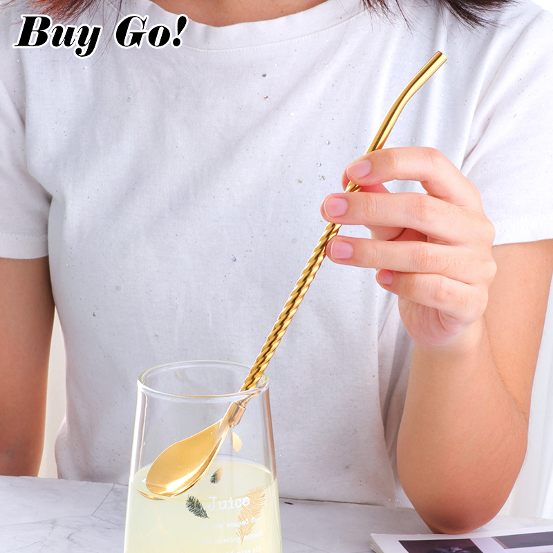 1PC Long Big Twisted Straw Spo - Bar Spoon Twisted incelemesi ve fiyatı
