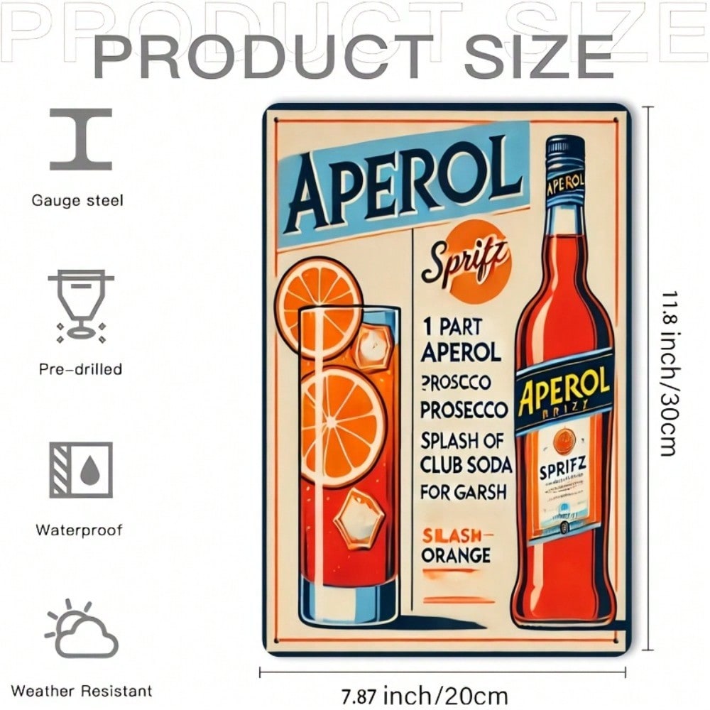 Vintage Aperol Spritz Metal Si - Home Bar Cafe incelemesi ve fiyatı