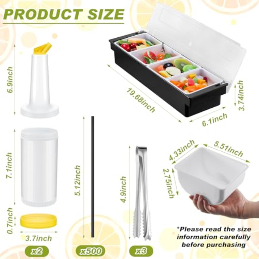 23 Pcs Bartender Supplies Kit  - Garnish Tray Set incelemesi ve fiyatı