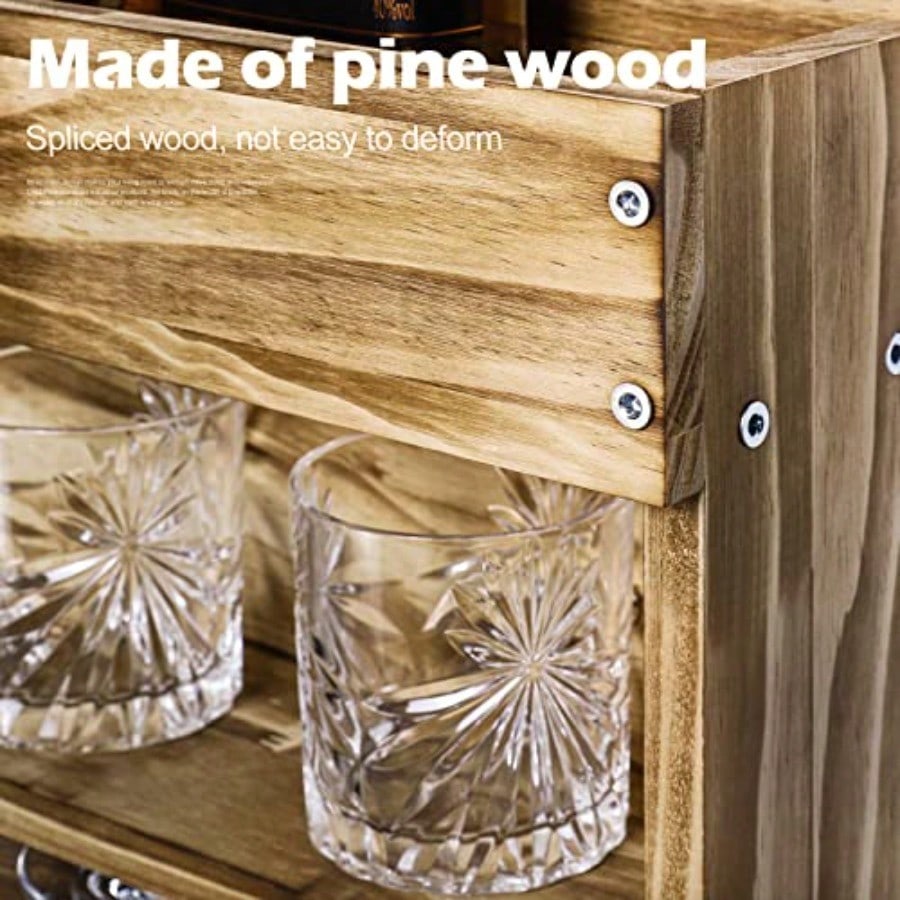 Wine Rack Wall Mounted WoodAlc - Home Bar Shelf incelemesi ve fiyatı