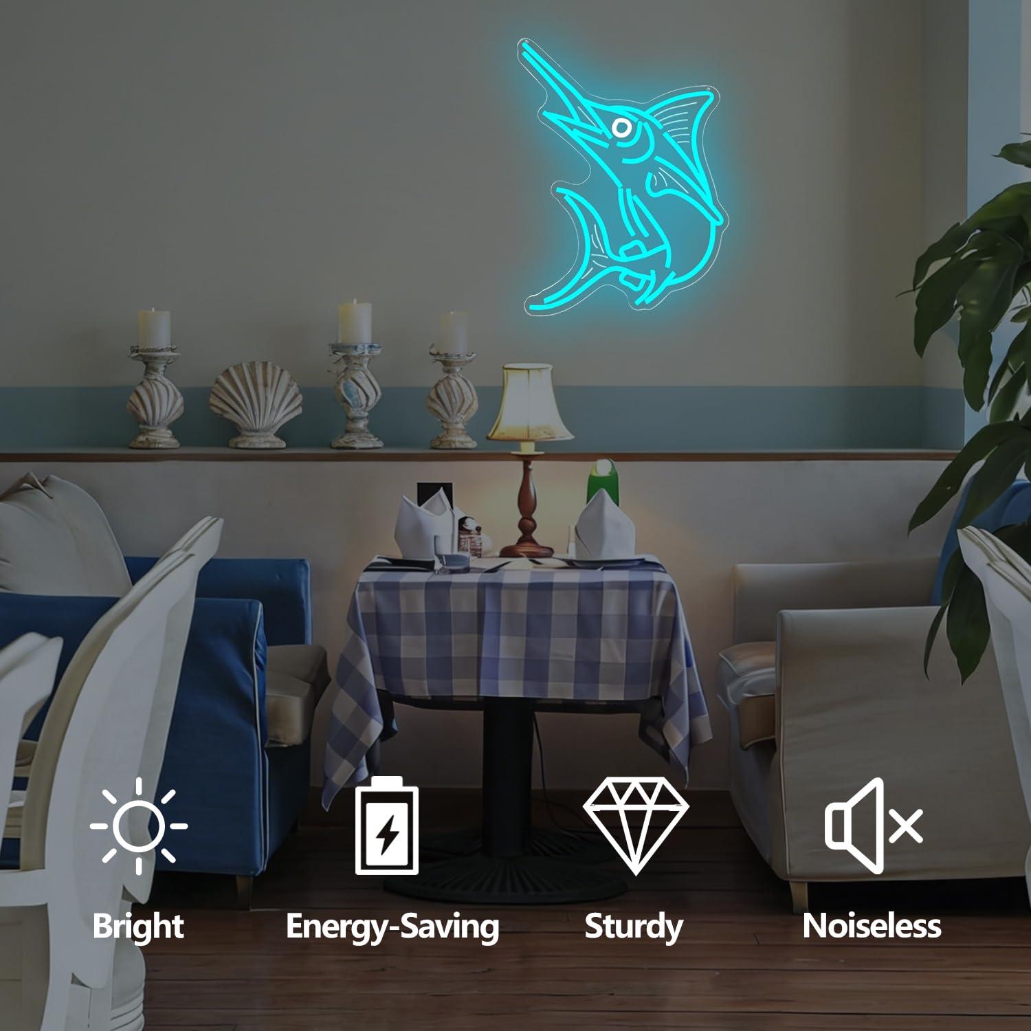 Marlin Fish Neon Sign Deep Sea - Home Bar Signs incelemesi ve fiyatı