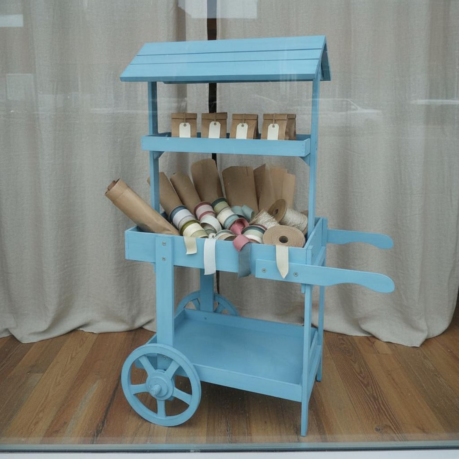 Rustic Display Trolley Wheeled - Home Bar Shelf incelemesi ve fiyatı