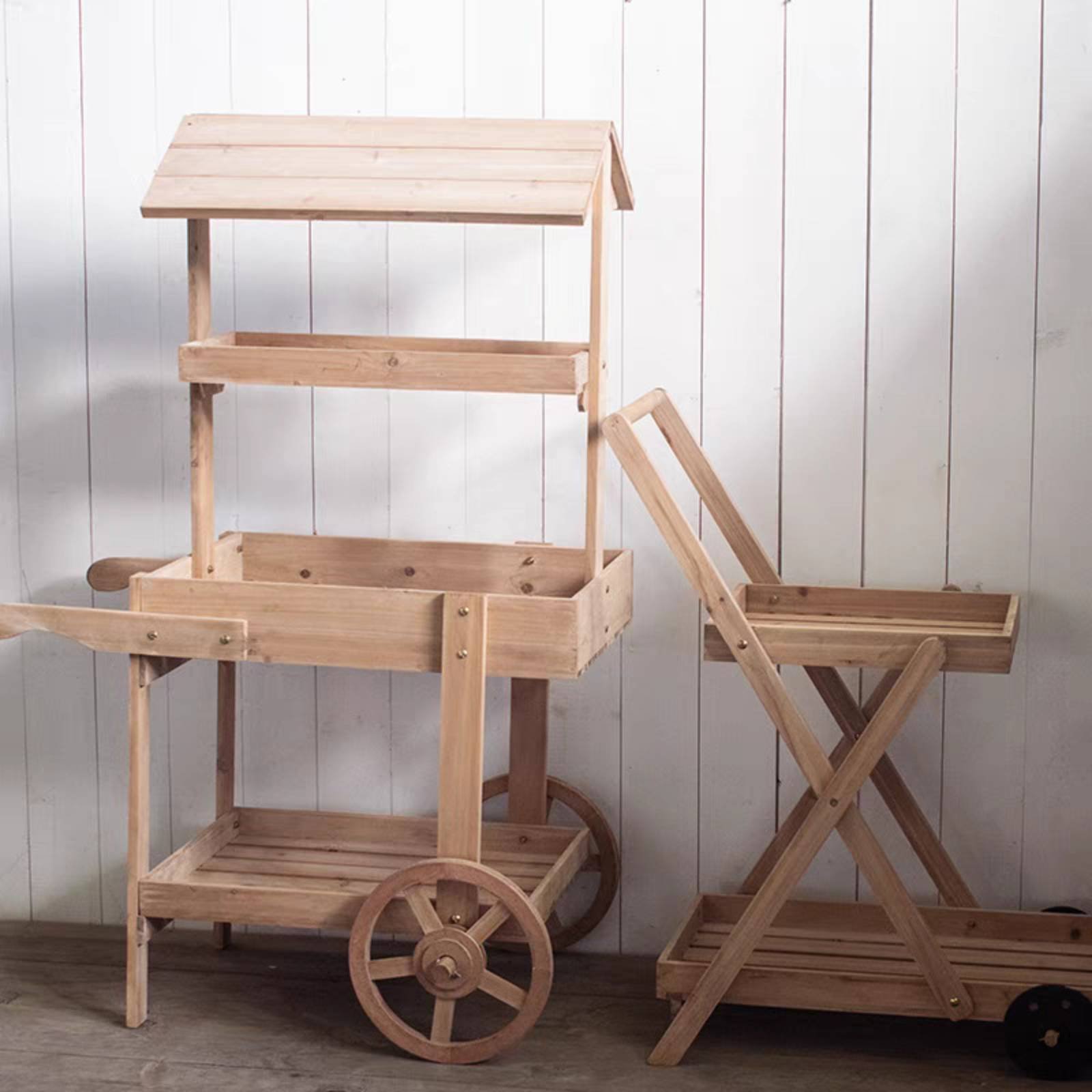 Rustic Display Trolley Wheeled - Home Bar Shelf incelemesi ve fiyatı