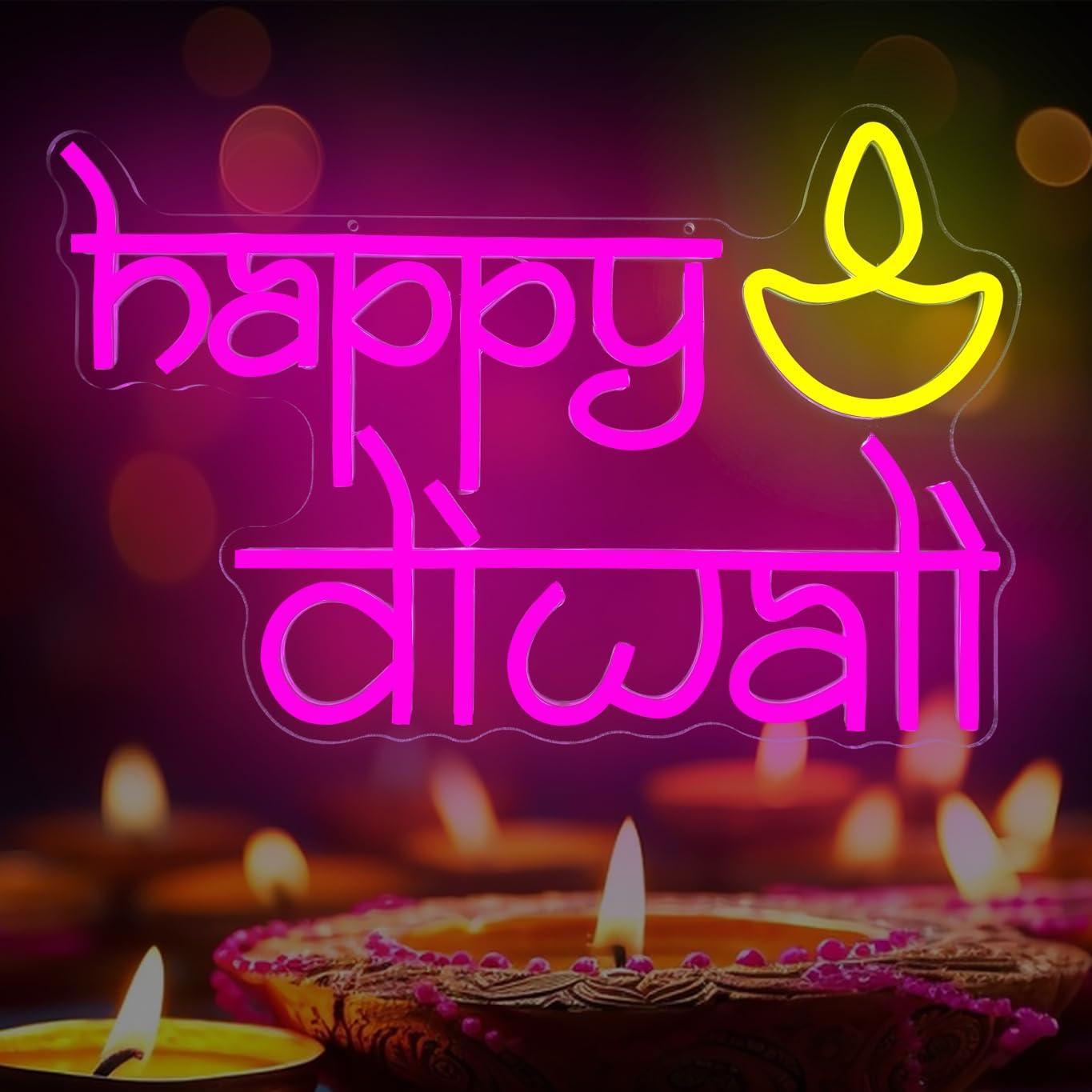 Happy Diwali Neon Sign USB Pow - Home Bar Signs incelemesi ve fiyatı