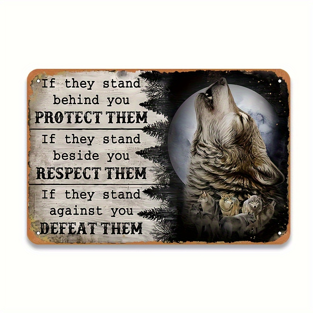 Wolf-Inspired Metal Tin Sign - - Home Bar Stand incelemesi ve fiyatı