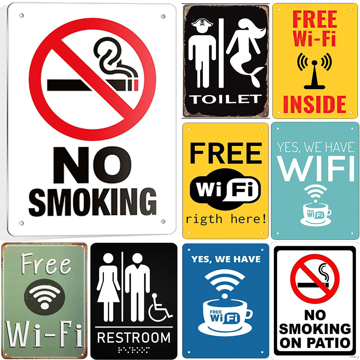 Metal Tin Signs Warning No Smo - Home Bar Cafe incelemesi ve fiyatı