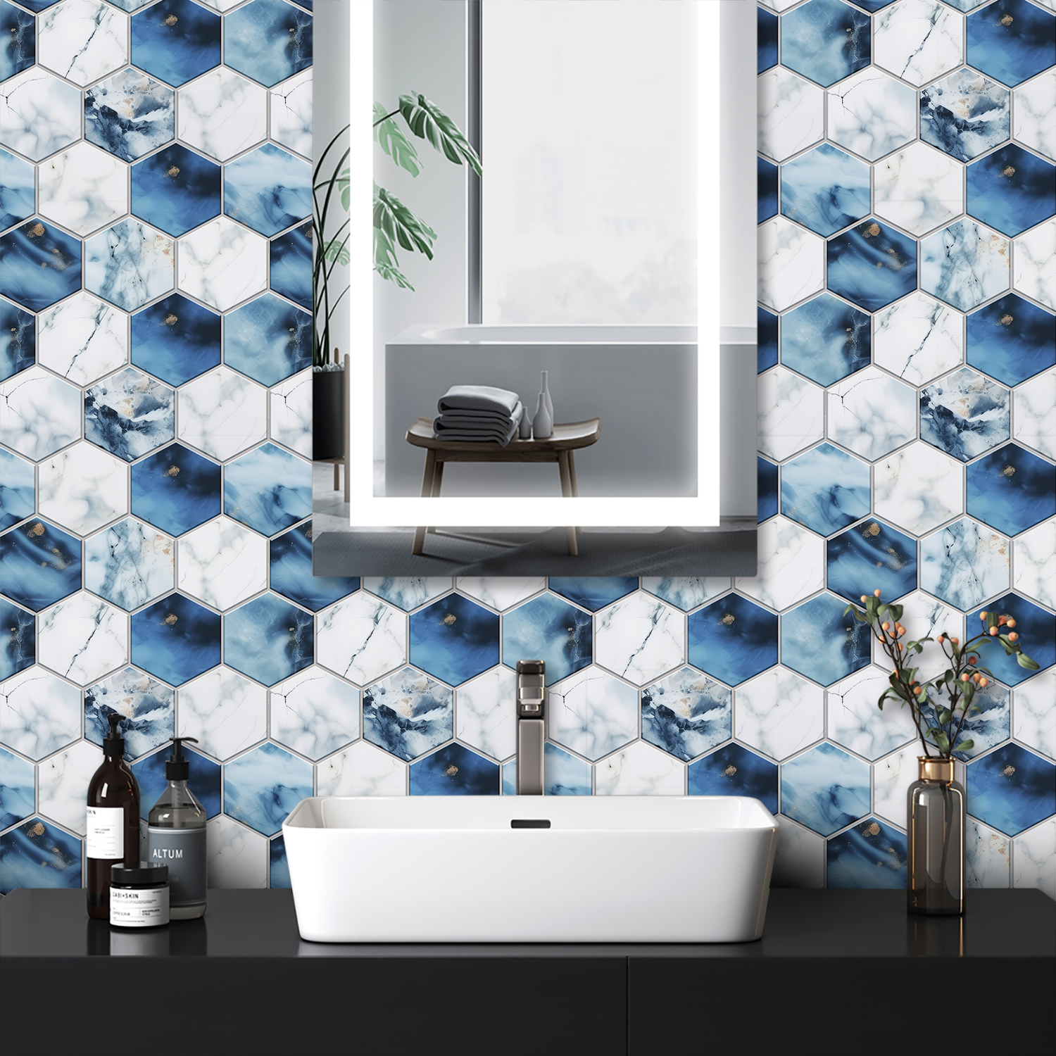 5 Styles Flat Hexagon Marble E - Home Bar Sink incelemesi ve fiyatı