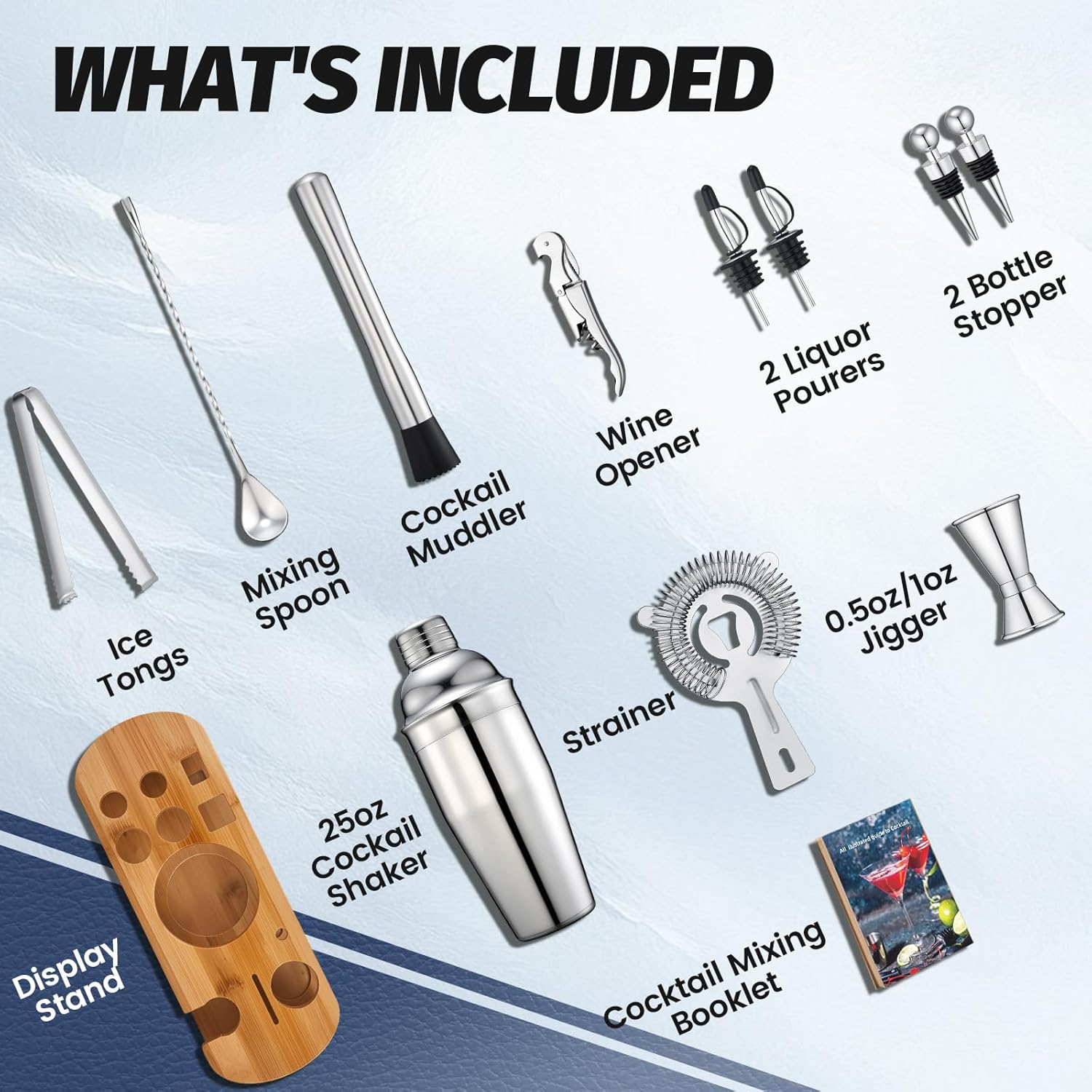 13-Piece Cocktail Shaker Set W - Home Bar Stand incelemesi ve fiyatı