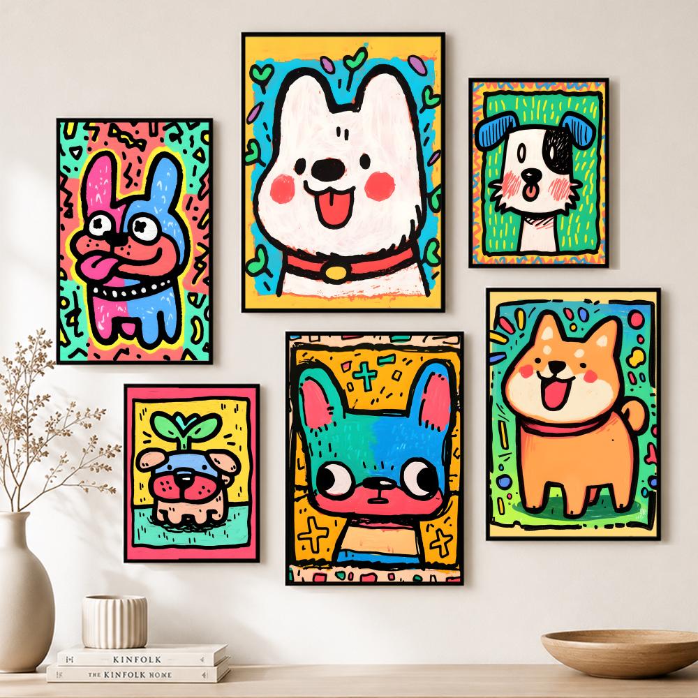 Lovely Colorful Dog Poster Pap - Home Bar And Theater incelemesi ve fiyatı