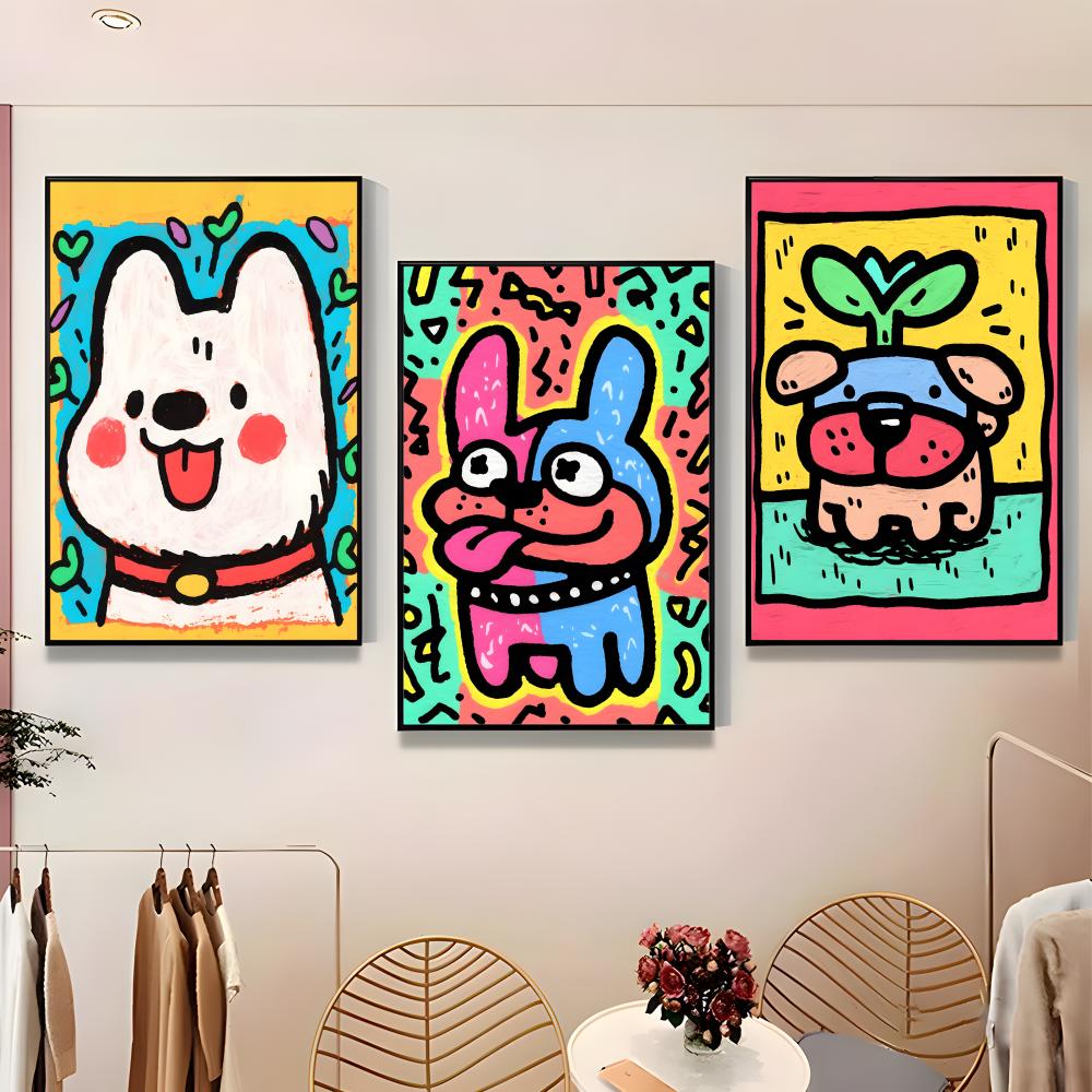 Lovely Colorful Dog Poster Pap - Home Bar And Theater incelemesi ve fiyatı
