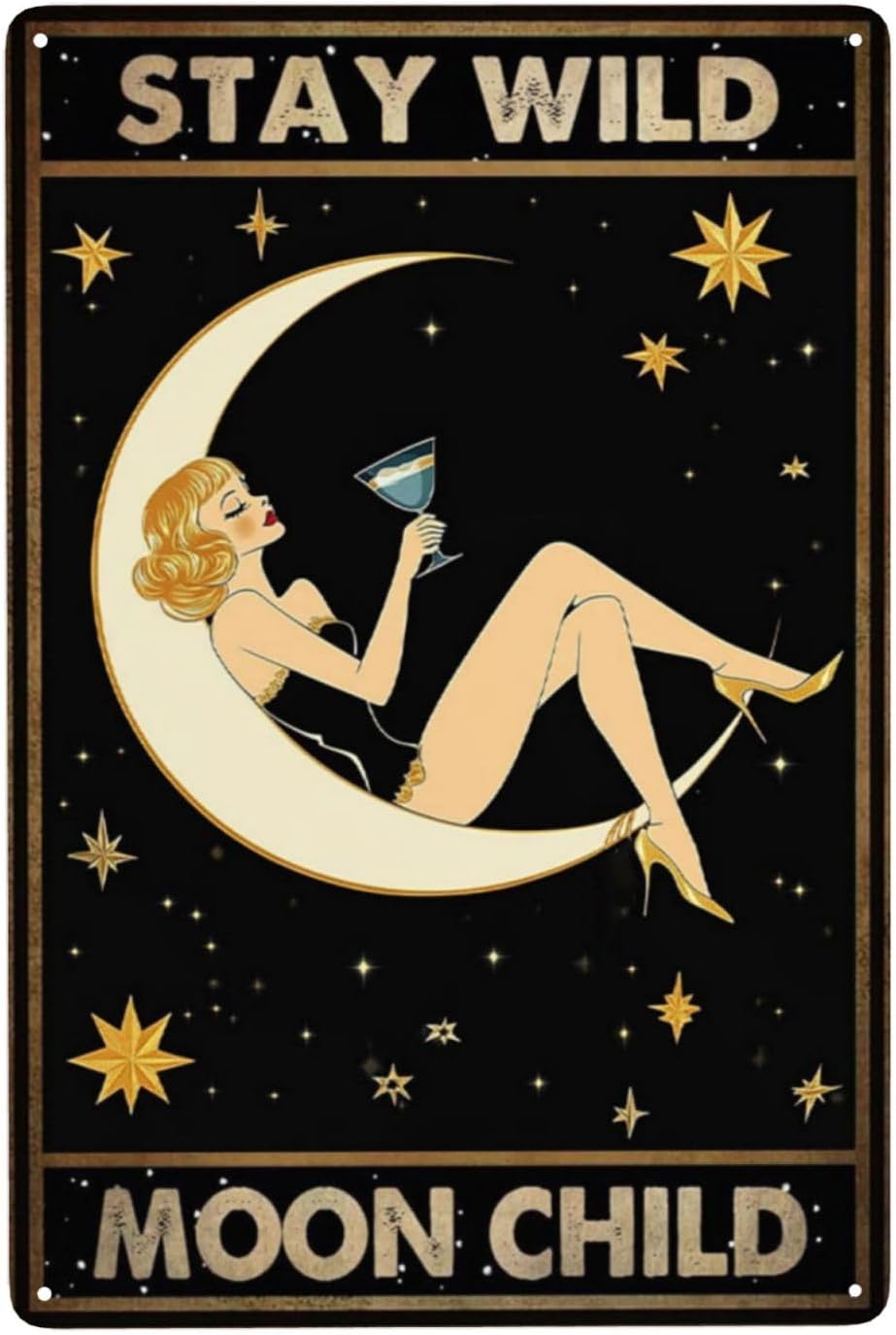 Stay Wild Moon Child Tin Sign  - Home Bar Lounge incelemesi ve fiyatı