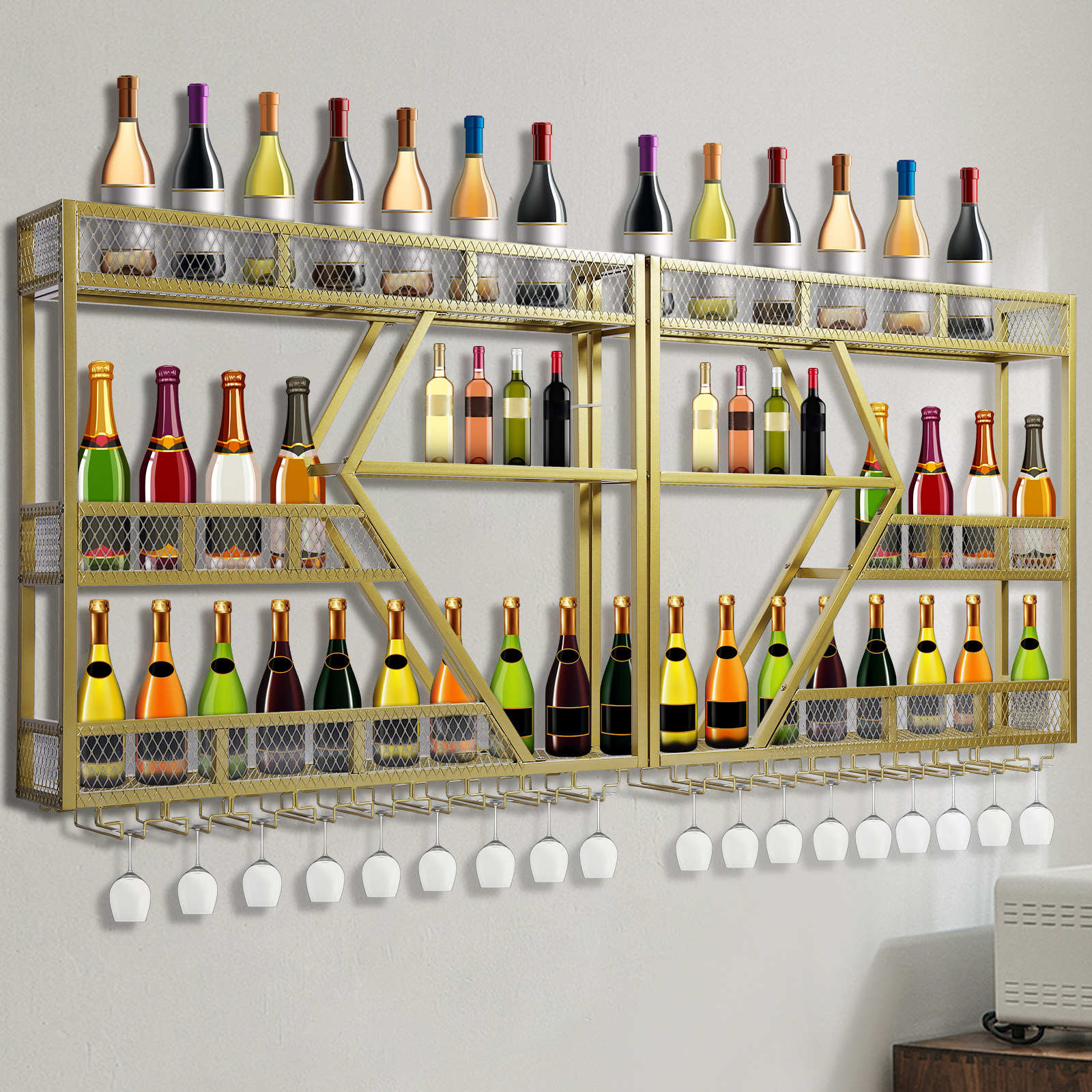 Metal Wine Storage Rack Wall M - Home Bar Shelf incelemesi ve fiyatı