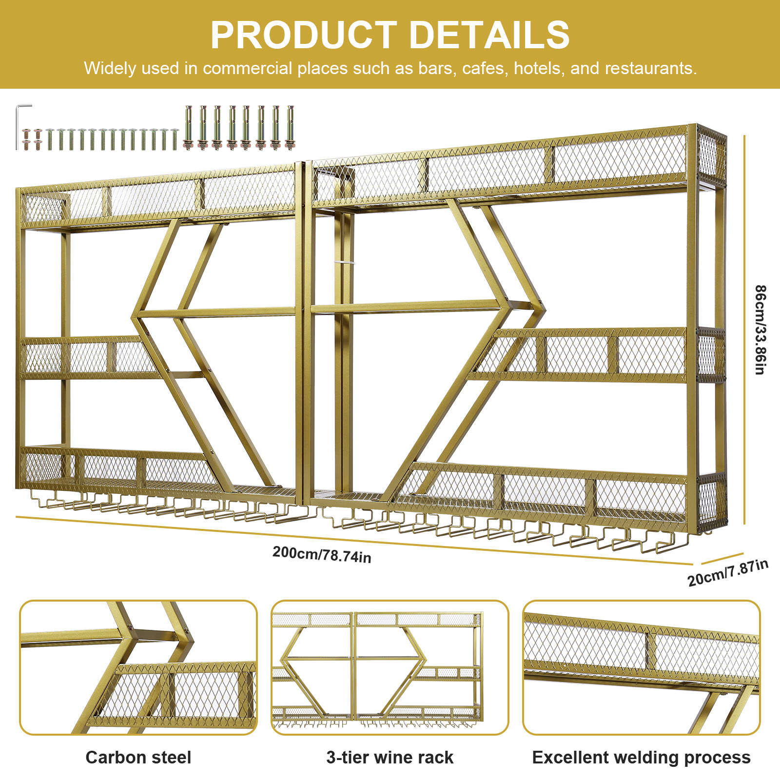Metal Wine Storage Rack Wall M - Home Bar Shelf incelemesi ve fiyatı