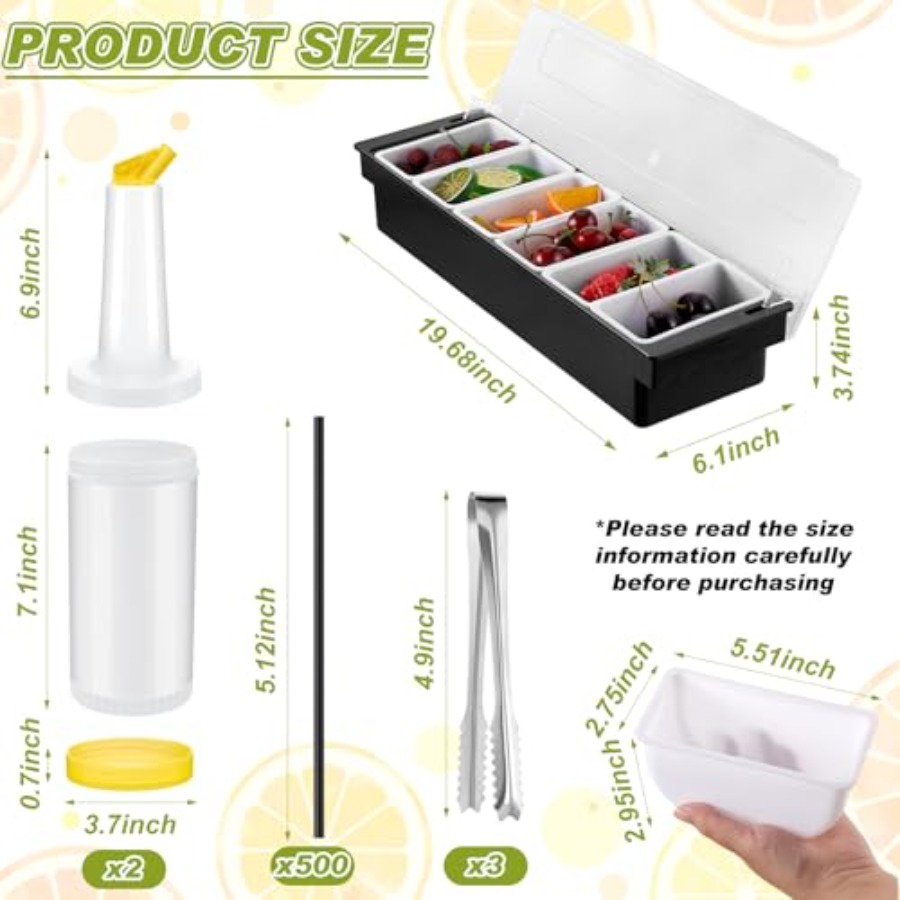 23 Pcs Bartender Supplies Kit  - Garnish Tray Set incelemesi ve fiyatı