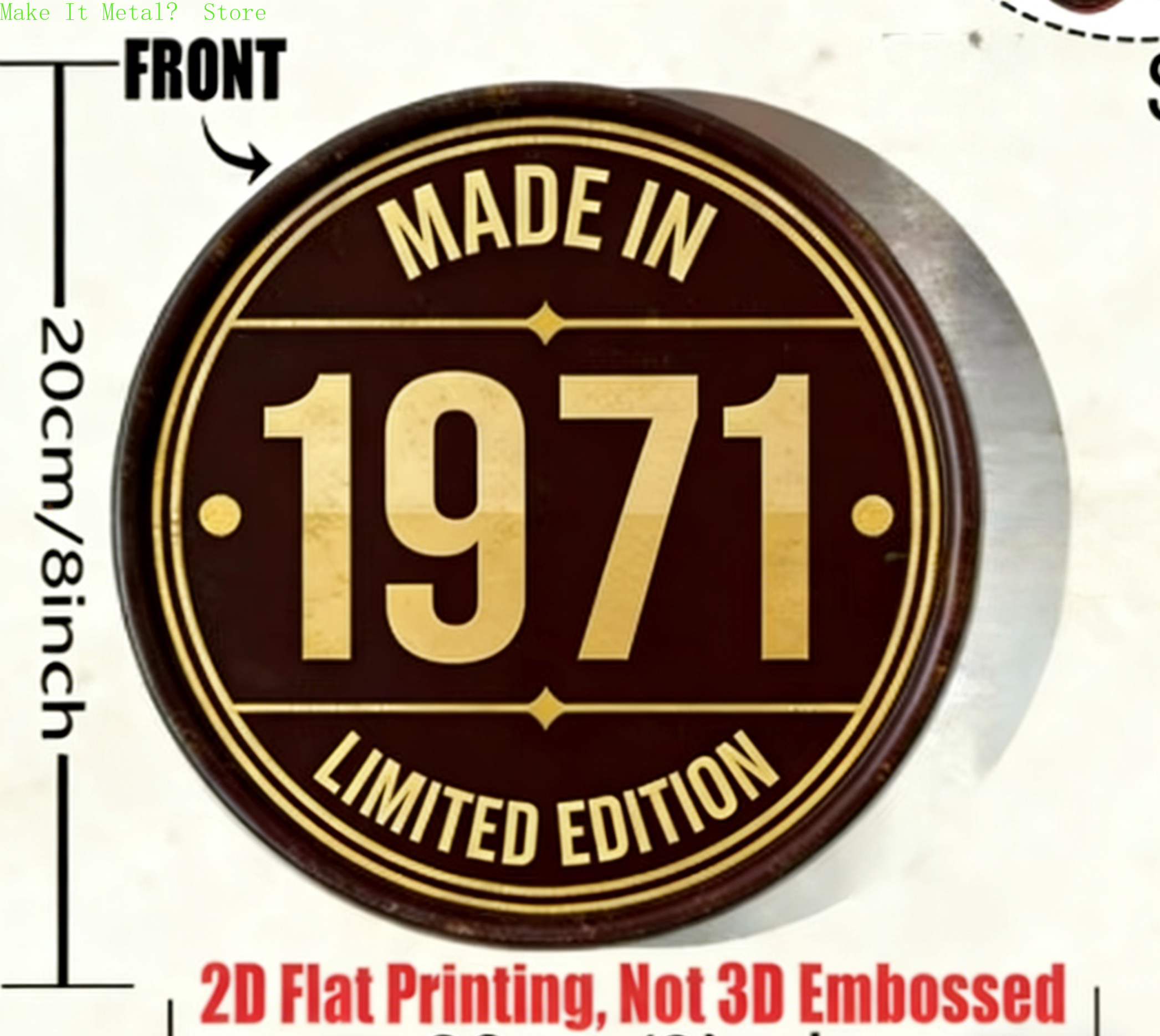 Made in 1971 20cm/8inch 2D Fla - Home Bar Cafe incelemesi ve fiyatı