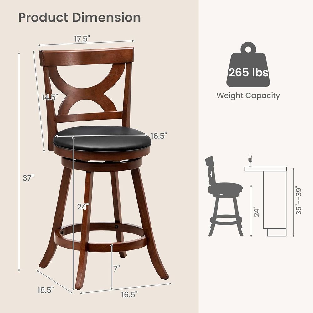 Bar Stools Set o 2, 24'' 360-D - Home Bar Stools incelemesi ve fiyatı