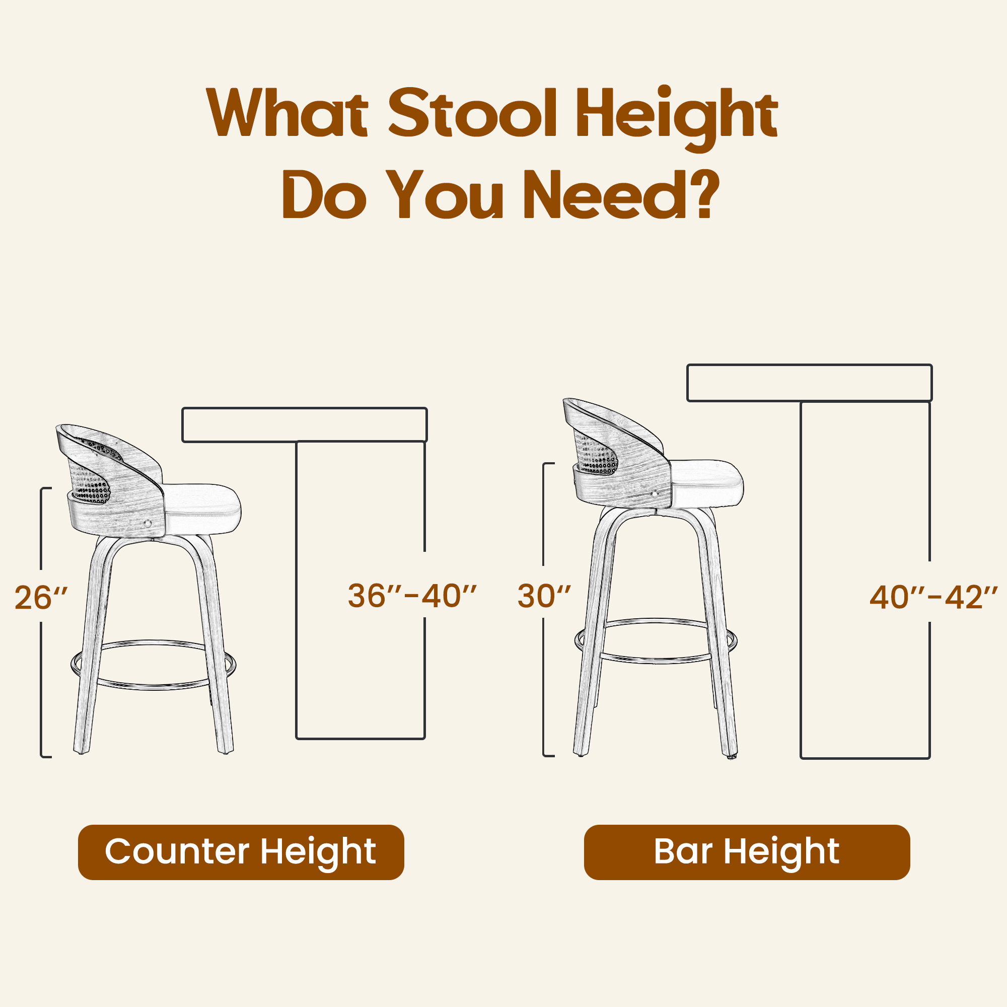 Set of 2 Swivel Bar Stools, Mo - Home Bar Lounge incelemesi ve fiyatı