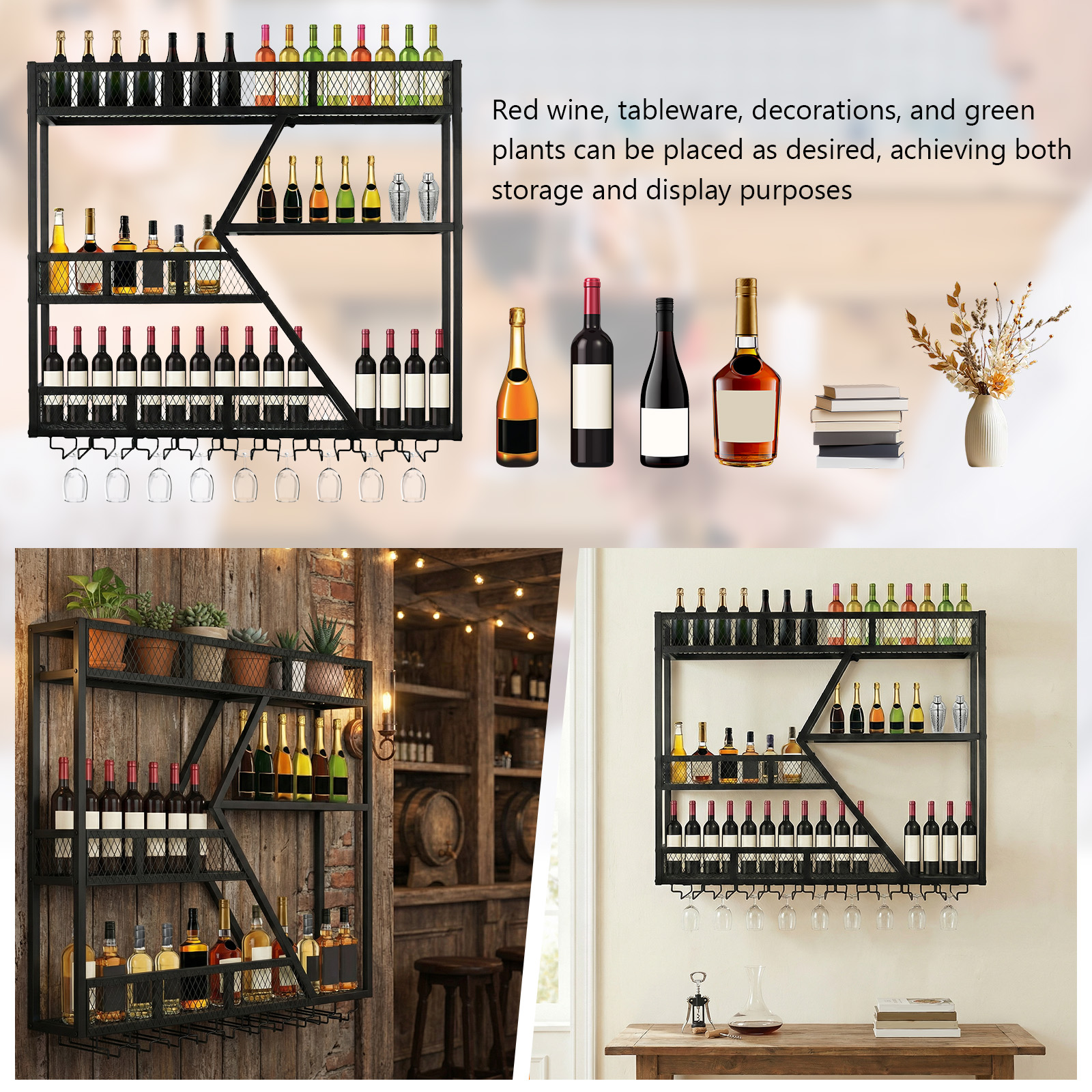 39in 3-Tiers Floating Bar Shel - Home Bar Shelf incelemesi ve fiyatı