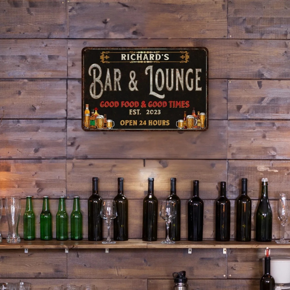 Custom Bar & Lounge Sign Bar a - Home Bar Lounge incelemesi ve fiyatı