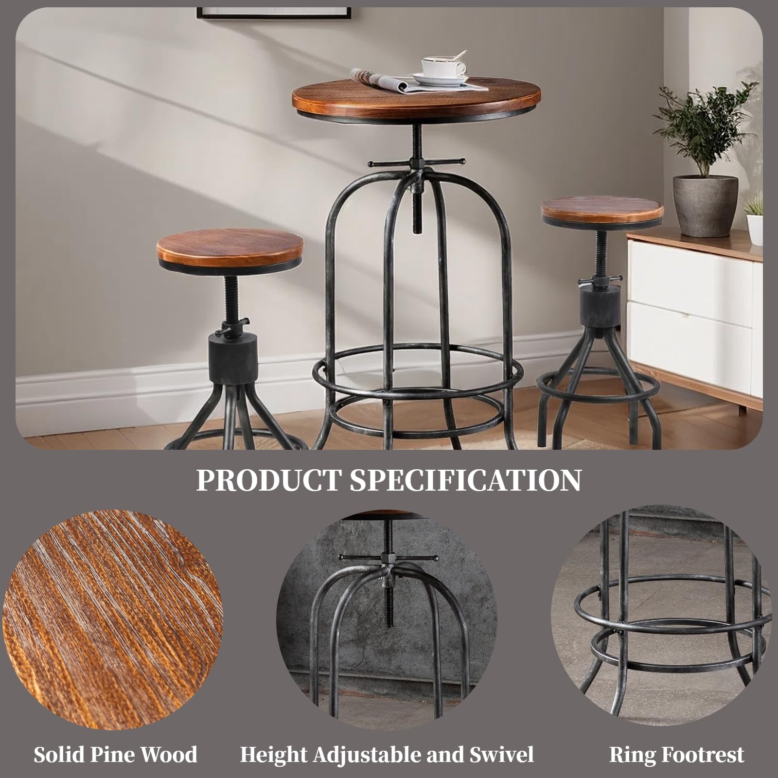 Industrial Bar Stool Height Ad - Home Bar Stools incelemesi ve fiyatı