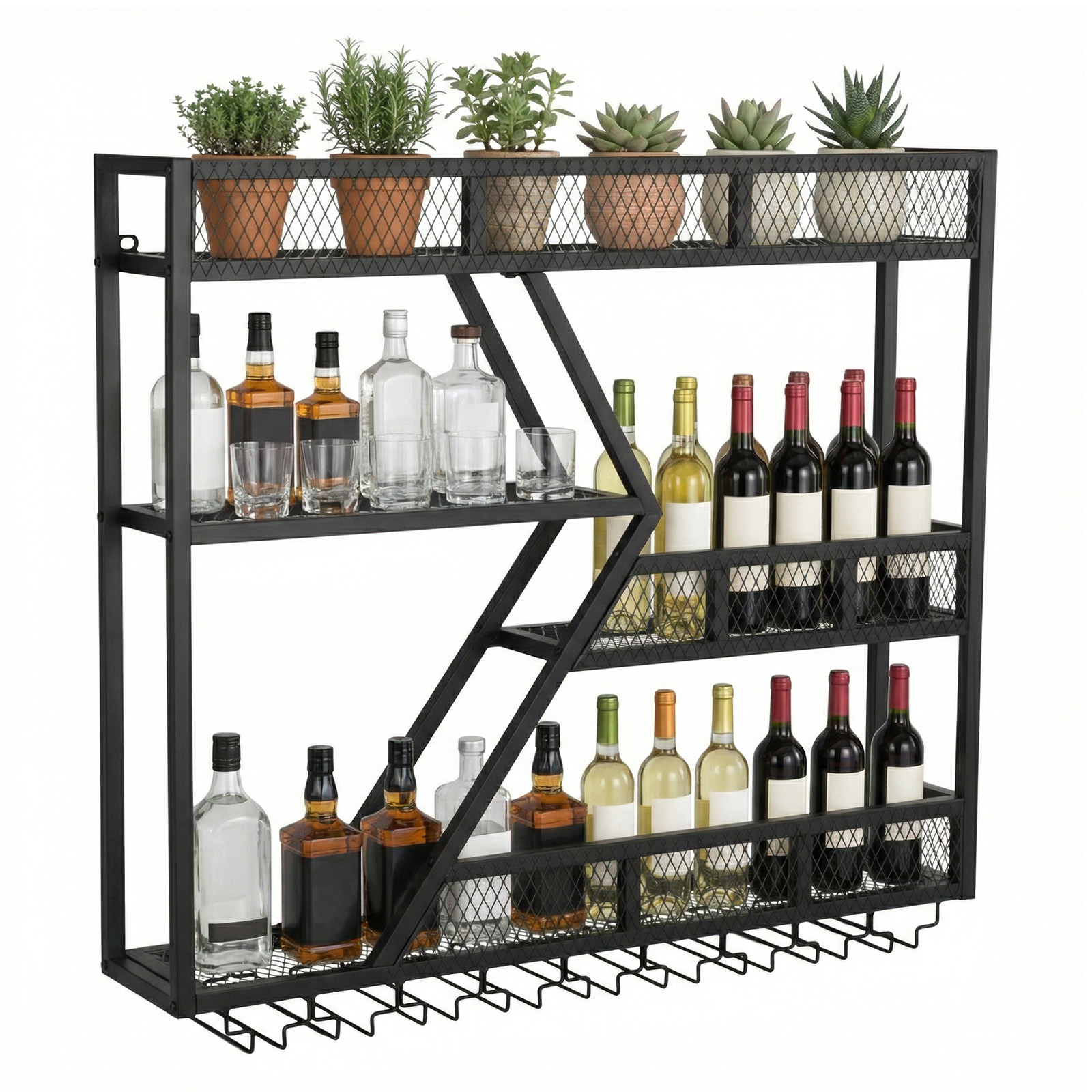 39in 3-Tiers Liquor Bottle Dis - Home Bar Shelf incelemesi ve fiyatı