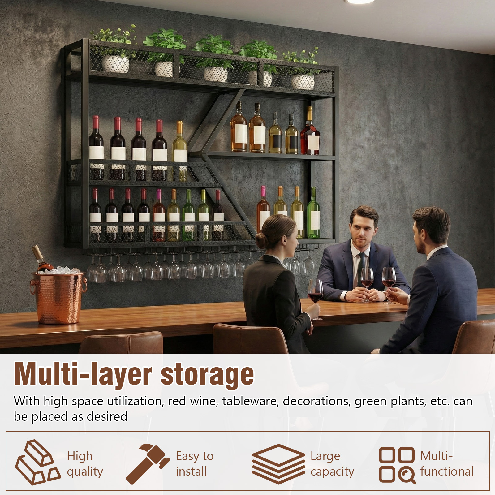 39in 3-Tiers Liquor Bottle Dis - Home Bar Shelf incelemesi ve fiyatı