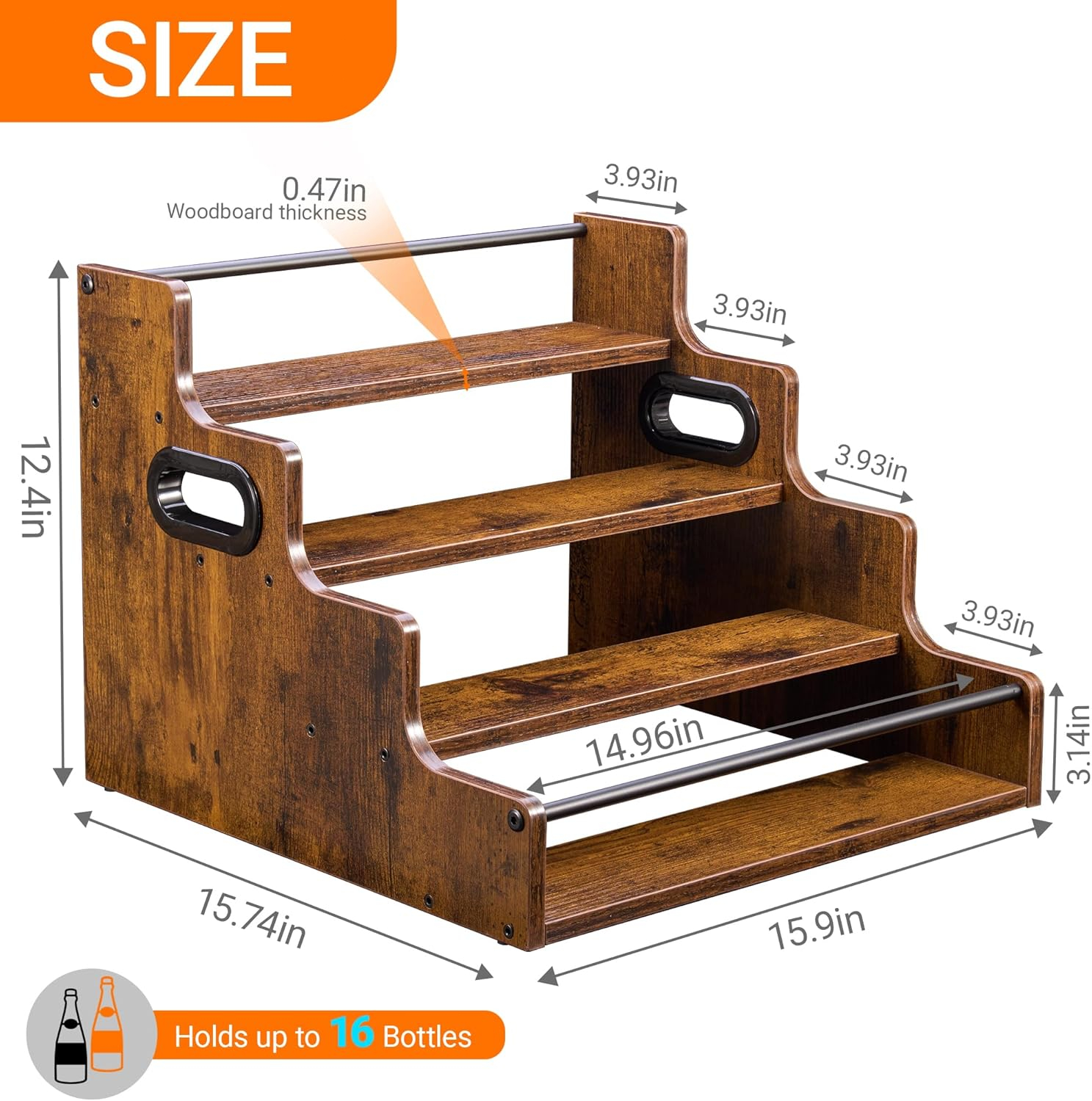 Liquor Bottle Display Shelf, C - Home Bar Stand incelemesi ve fiyatı
