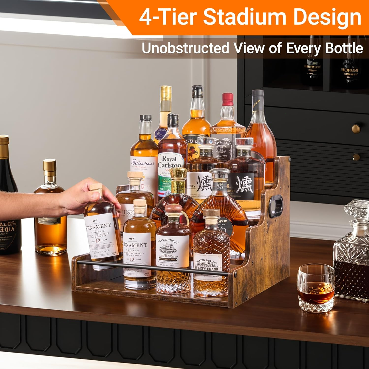 Liquor Bottle Display Shelf, C - Home Bar Stand incelemesi ve fiyatı