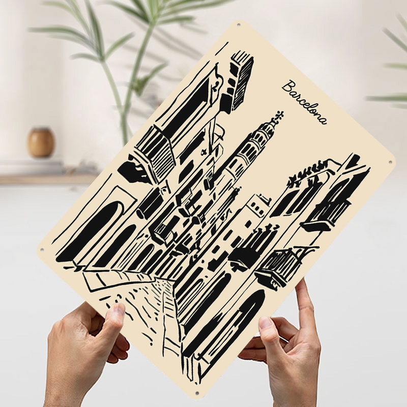 Barcelona Street Metal Poster  - Home Barcelona incelemesi ve fiyatı