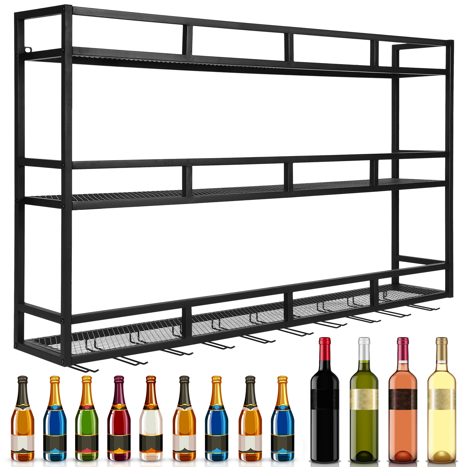 Bar Liquor Bottle Display Shel - Home Bar Shelf incelemesi ve fiyatı