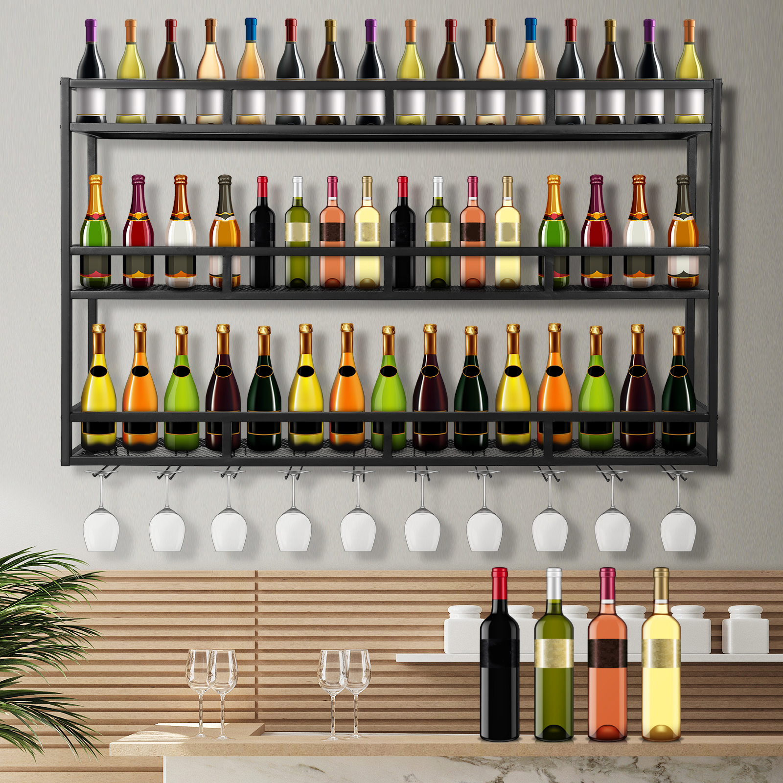 Bar Liquor Bottle Display Shel - Home Bar Shelf incelemesi ve fiyatı