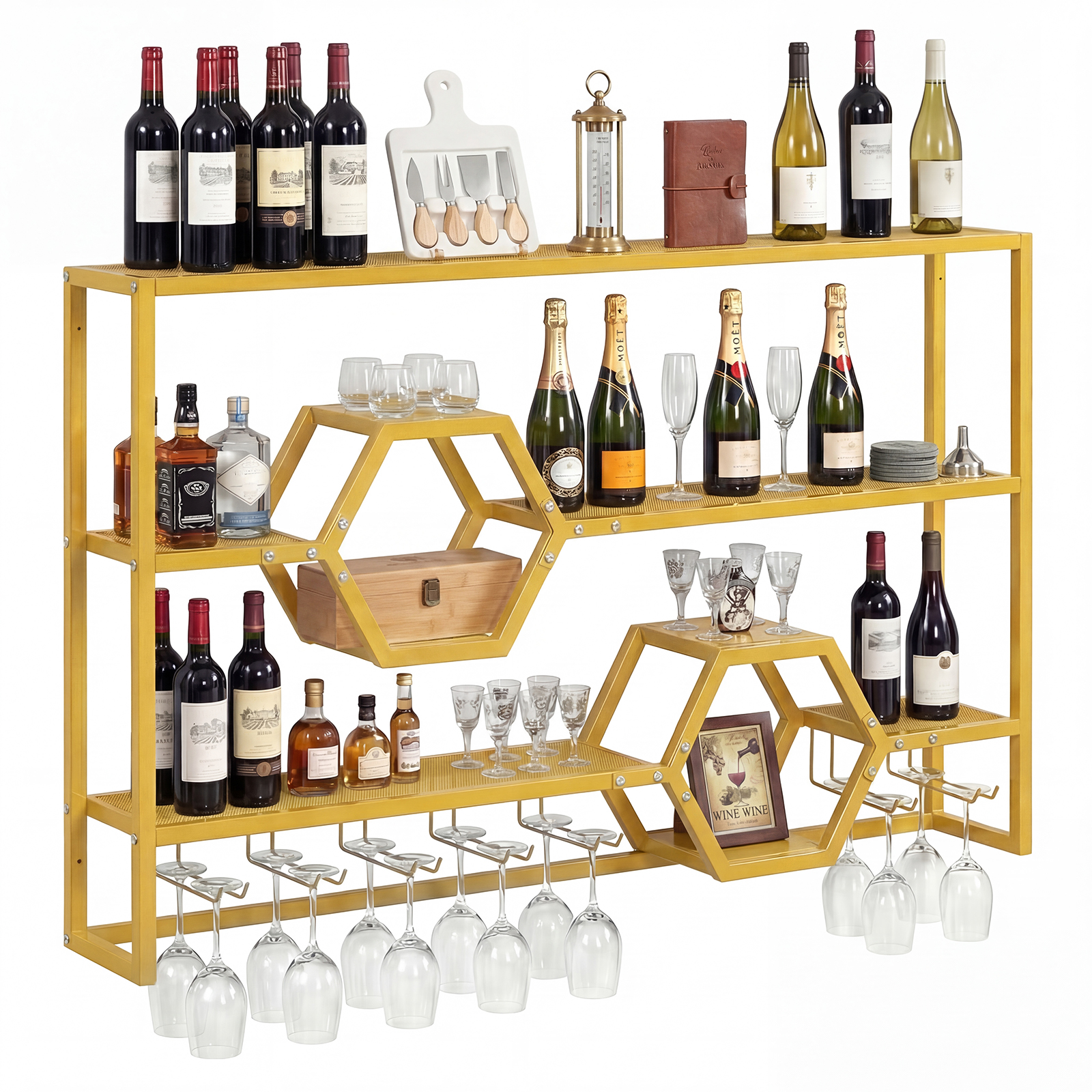 Wall Mounted Wine Rack 47” Lar - Home Bar Stand incelemesi ve fiyatı