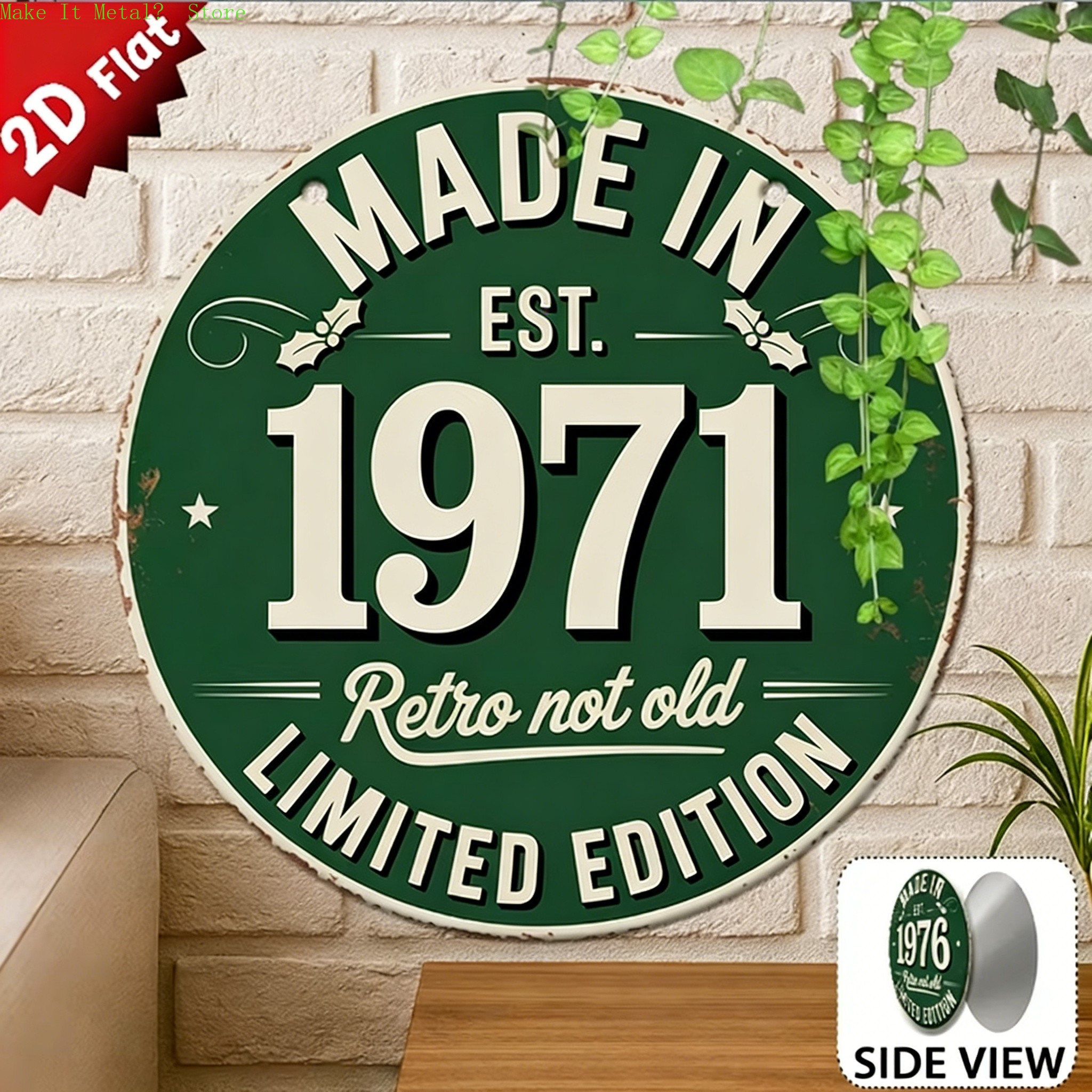 Made in 1976 Retro Not Old 2D  - Home Bar Cafe incelemesi ve fiyatı