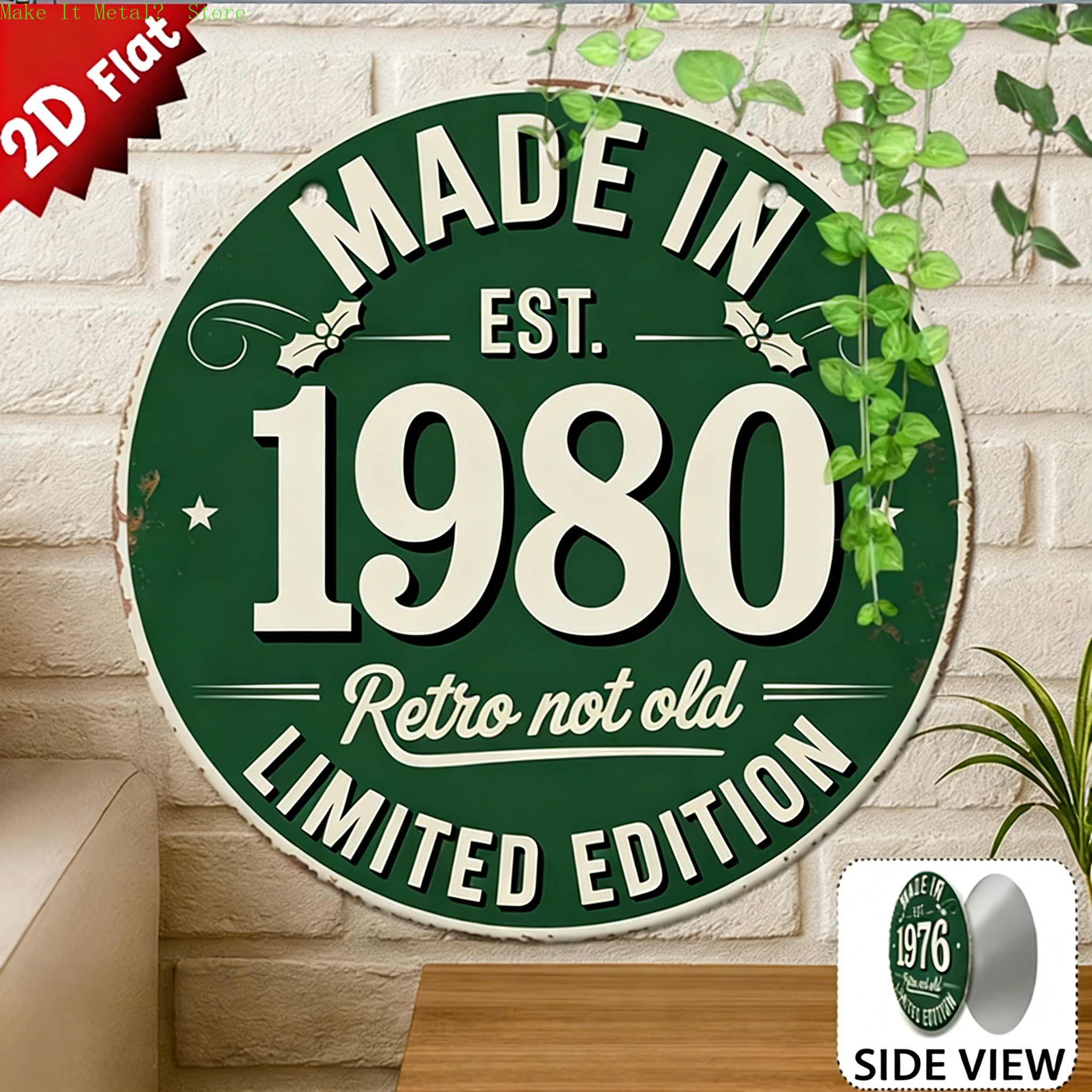 Made in 1976 Retro Not Old 2D  - Home Bar Cafe incelemesi ve fiyatı