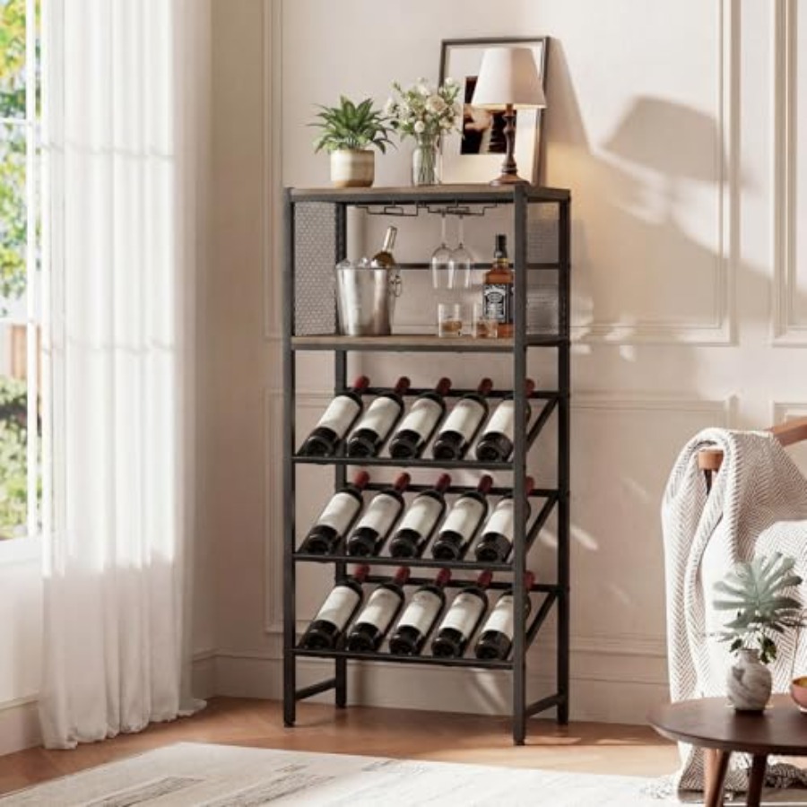 Corner Wine Rack with Glass Ho - Home Bar Shelf incelemesi ve fiyatı