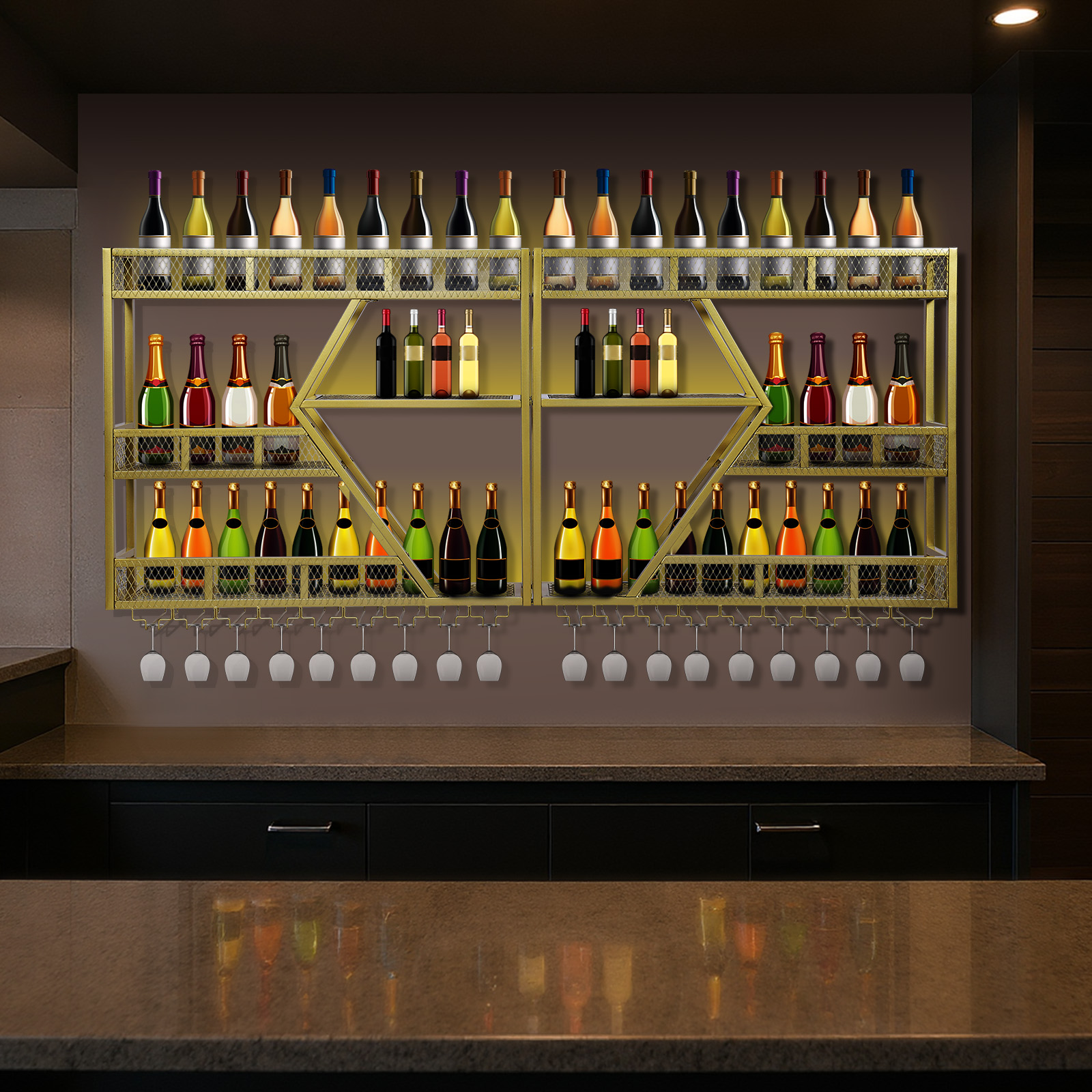 Metal Wine Bottles Storage Dis - Home Bar Shelf incelemesi ve fiyatı